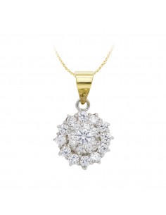 18K COLGANTE ORO AMARILLO CUAJO CIRCONITA 11X11 MM