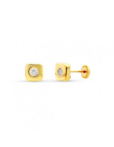18K PENDIENTES ORO AMARILLO CUADRADOS 6X6 MM