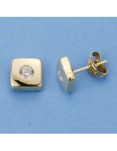 18K PENDIENTES ORO AMARILLO CUADRADOS 6X6 MM