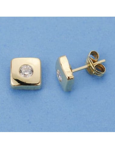18K PENDIENTES ORO AMARILLO CUADRADOS 6X6 MM