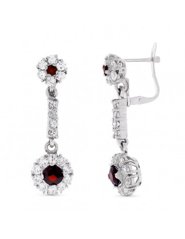 18K PENDIENTES ORO BLANCO CUAJOS CIRCONITA 33X10 MM CIERRE CATALÁN