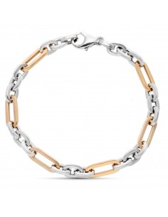 18K PULSERA ORO BICOLOR ESLABONES