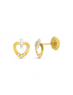 18K PENDIENTES PERLA CULTIVADA ORO AMARILLO 7 MM 13X7 MM CIERRE TUERCA