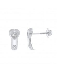 18K PENDIENTES ORO AMARILLO CORAZON 11X5 MM CIERRE TUERCA