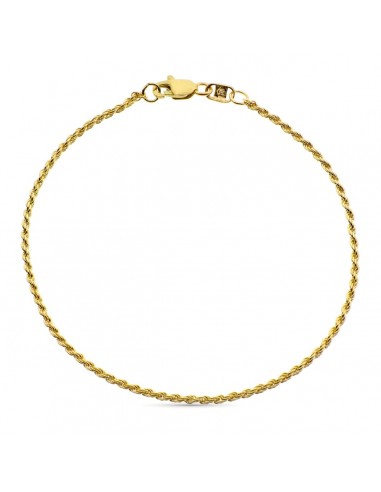 18K PULSERA ORO AMARILLO CORDON SALOMONICO ANCHO 1.5 MM 20CM