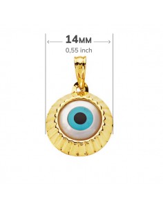 18K COLGANTE ORO AMARILLO OJO TURCO 14 MM. 2