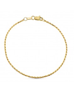 18K PULSERA ORO AMARILLO CORDON SALOMONICO ANCHO 1.5 MM 19CM