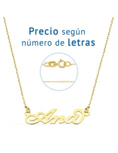 18K GARGANTILLA NOMBRE PERSONALIZADO LETRAS CADENA 45CM