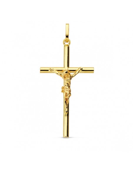 18K CRUZ CRISTO HUECA. 29 X 16 MM.