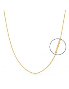 18K CADENA ORO AMARILLO MACIZA BARBADA 45CM 0.8 MM