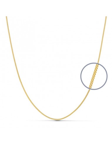 18K CADENA ORO AMARILLO MACIZA BARBADA 60CM 0.8 MM