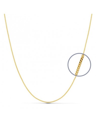 18K CADENA ORO AMARILLO MACIZA  BARBADA 40CM 1 MM