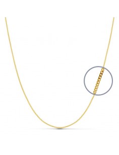 18K CADENA ORO AMARILLO MACIZA  BARBADA 45CM 1 MM