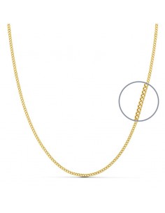 18K CADENA ORO AMARILLO MACIZA BARBADA 40CM 1.2 MM
