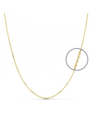 18K CADENA ORO AMARILLO MACIZA FORZADA 45CM 1 MM