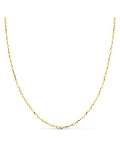 18K CADENA ORO AMARILLO MACIZA  FORZADA 45CM ANCHO 1.2 MM