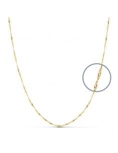 18K CADENA ORO AMARILLO MACIZA SINGAPUR 45CM 1 MM