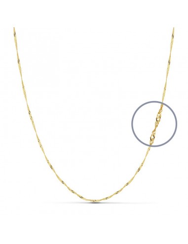 18K CADENA ORO AMARILLO MACIZA SINGAPUR 45CM 1 MM