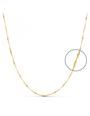 18K CADENA ORO AMARILLO MACIZA SINGAPUR 45CM 1.2 MM