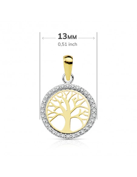 18K COLGANTE ARBOL DE LA VIDA. 13 MM.