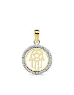 18K COLGANTE MANO DE FATIMA. 13 MM