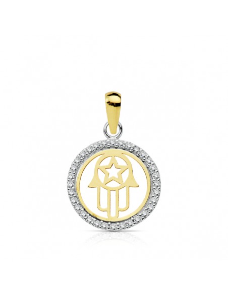 18K COLGANTE MANO DE FATIMA. 13 MM