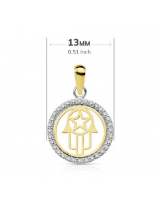 18K COLGANTE MANO DE FATIMA. 13 MM 2