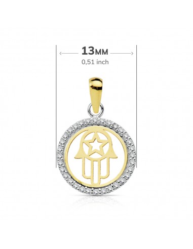 18K COLGANTE MANO DE FATIMA. 13 MM