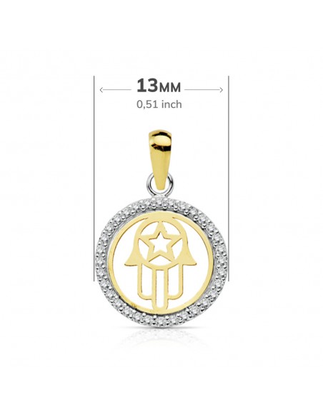 18K COLGANTE MANO DE FATIMA. 13 MM