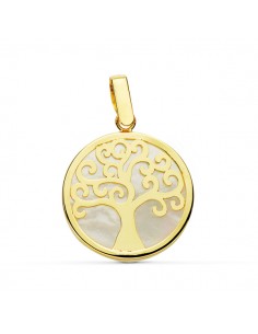 18K COLGANTE NACAR ARBOL DE LA VIDA 18MM.