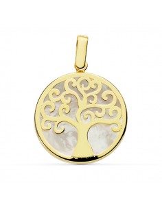18K COLGANTE NACAR ARBOL DE LA VIDA 20MM.