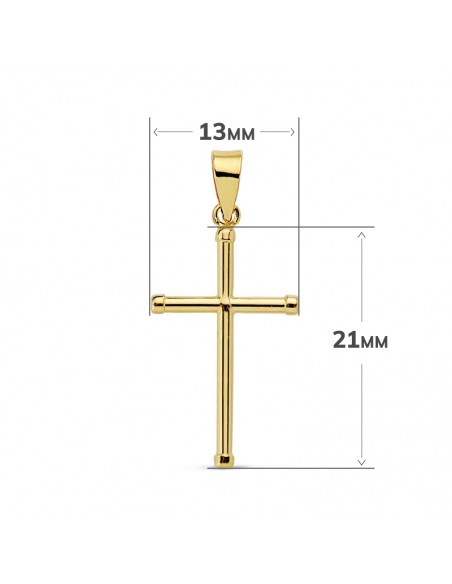 18K CRUZ LISA TUBO 1,5 MM. 21 X 13MM.