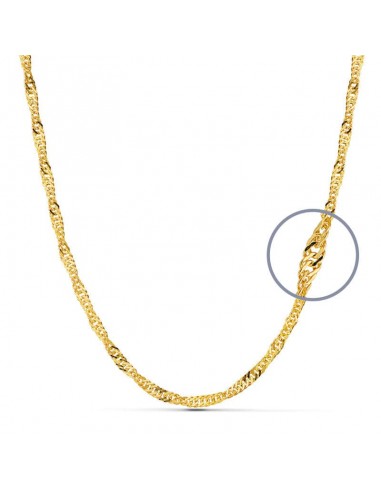 18K CADENA ORO AMARILLO MACIZA SINGAPUR 60CM 3 MM