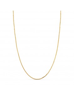 18K CADENA ORO AMARILLO MACIZA FORZADA ESLABON TALLADO. ANCHO: 1 MM LARGO: 60CM