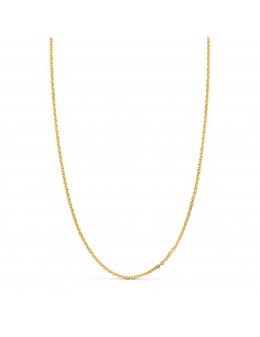 18K CADENA ORO AMARILLO MACIZA FORZADA ESLABON TALLADO. ANCHO: 1 2 MM LARGO: 60CM