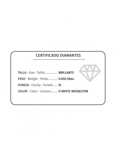 18K GARGANTILLA ORO BLANCO CHATÓN DIAMANTE 0,05 QTES H-SI CADENA 42 CM