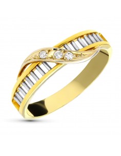 18K SORTIJA ORO AMARILLO DIAMANTES NATURALES TALLA BRILLANTE CALADA HOJA