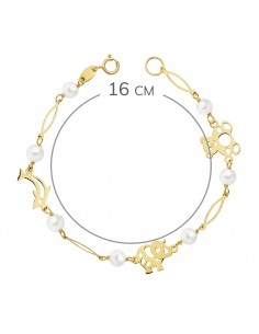 18K PULSERA COMUNION PERLA 4.5MM. 15CM 2