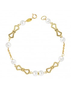 18K PULSERA COMUNION PERLA 5,5MM. 17,5CM.