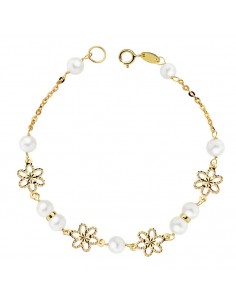 18K PULSERA COMUNION PERLA 5,5MM. 18 CM.