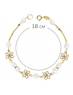 18K PULSERA COMUNION PERLA 5,5MM. 18 CM. 2