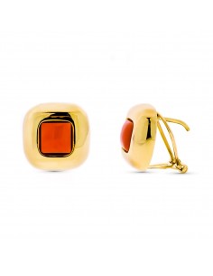 18K PENDIENTES ORO AMARILLO CORAL CUADRADO