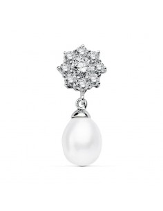 18K COLGANTE ORO BLANCO CUAJO Y PERLA 23X10 MM