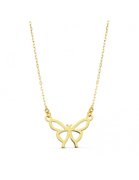 18K GARGANTILLA MARIPOSA 14 X 11 MM. 45CM.