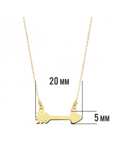 18K GARGANTILLA FLECHA CUPIDO 20X6MM.45CM.