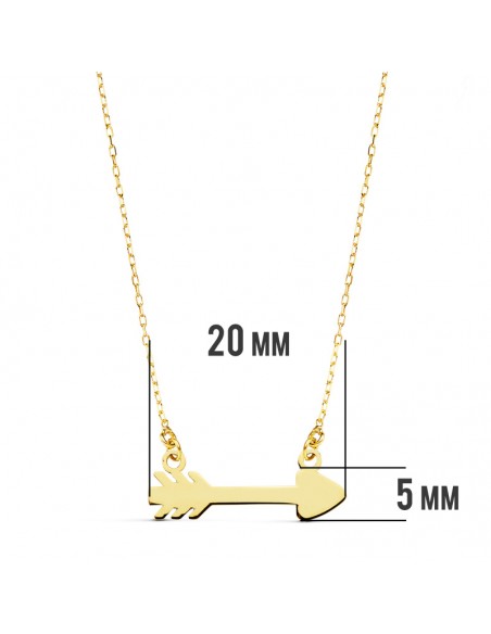 18K GARGANTILLA FLECHA CUPIDO 20X6MM.45CM.