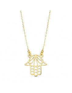 18K GARGANTILLA MANO DE FATIMA 45CM 14X14MM