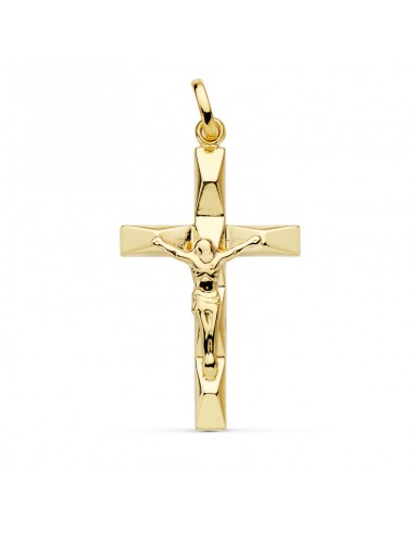 18K CRUZ CRISTO HUECA 28 X 17 MM