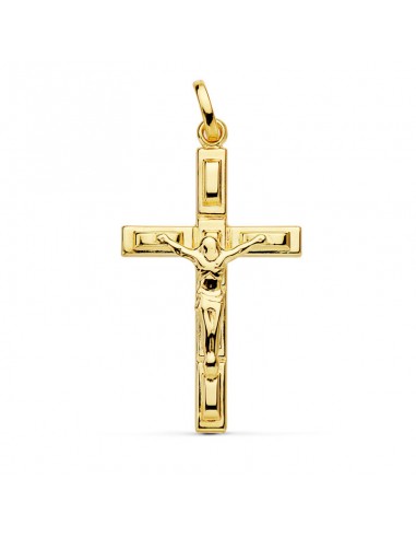 18K CRUZ CRISTO HUECA 28 X 17 MM