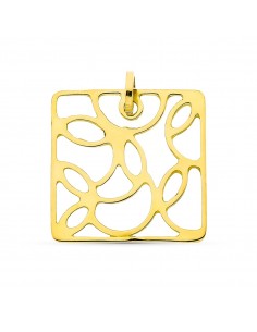 18K COLGANTE ORO AMARILLO CUADRADO CALADO
